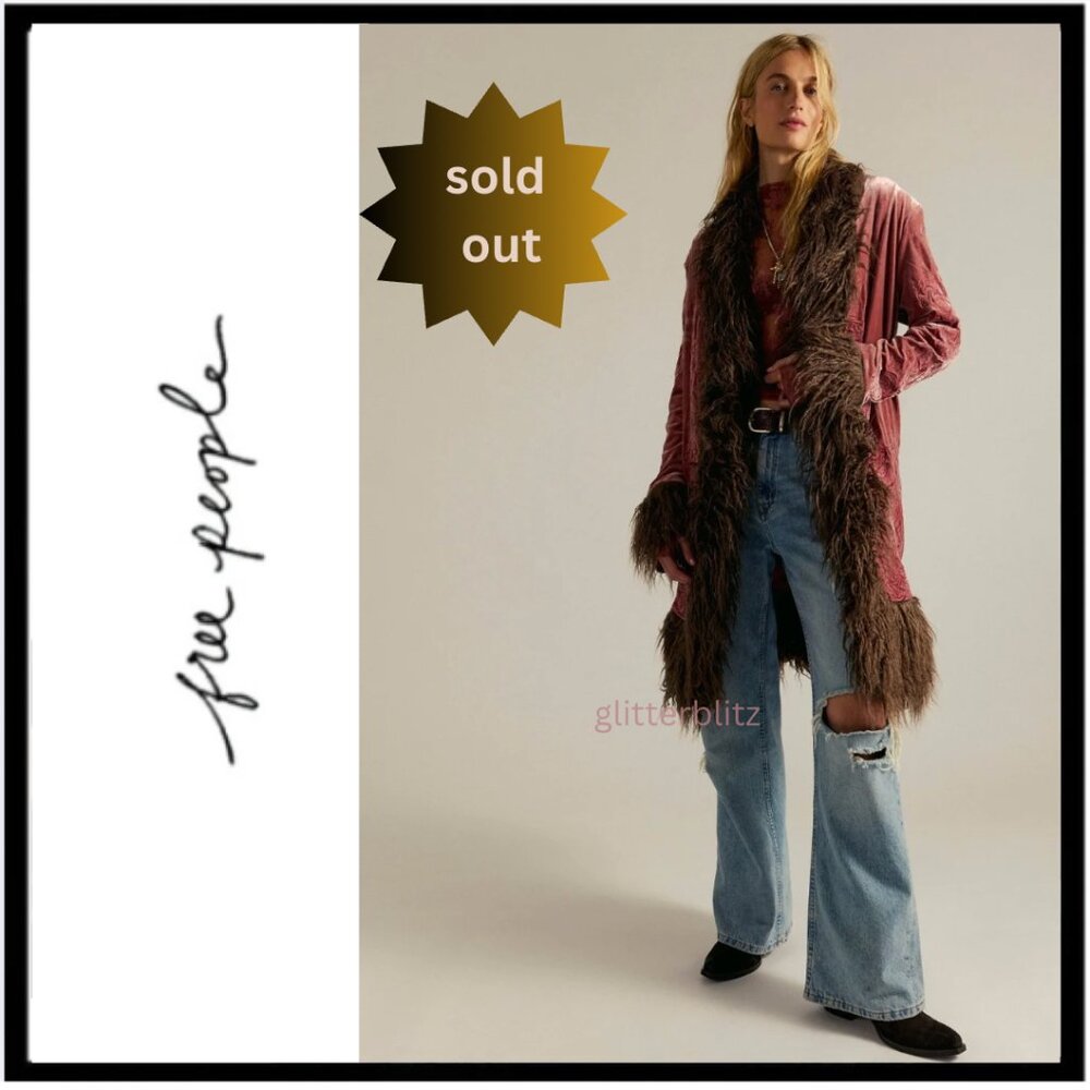 Free People Penny Lane Moon Glow Coat - Pink Brown